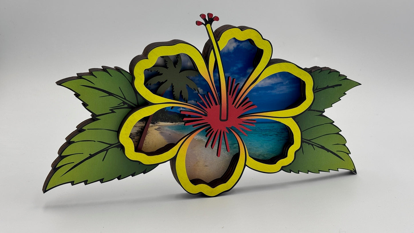 "Beach Hibiscus" Wood Art