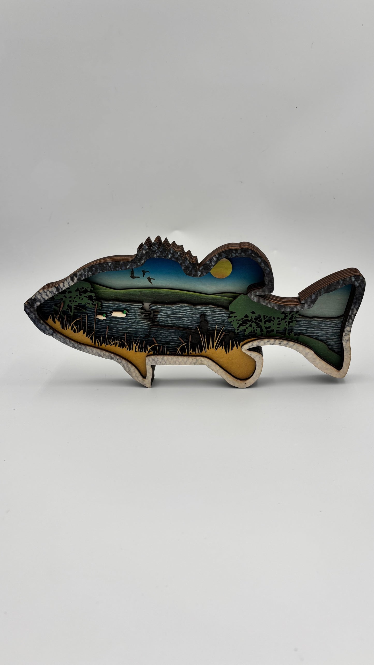"Bass Boat" Wood Art